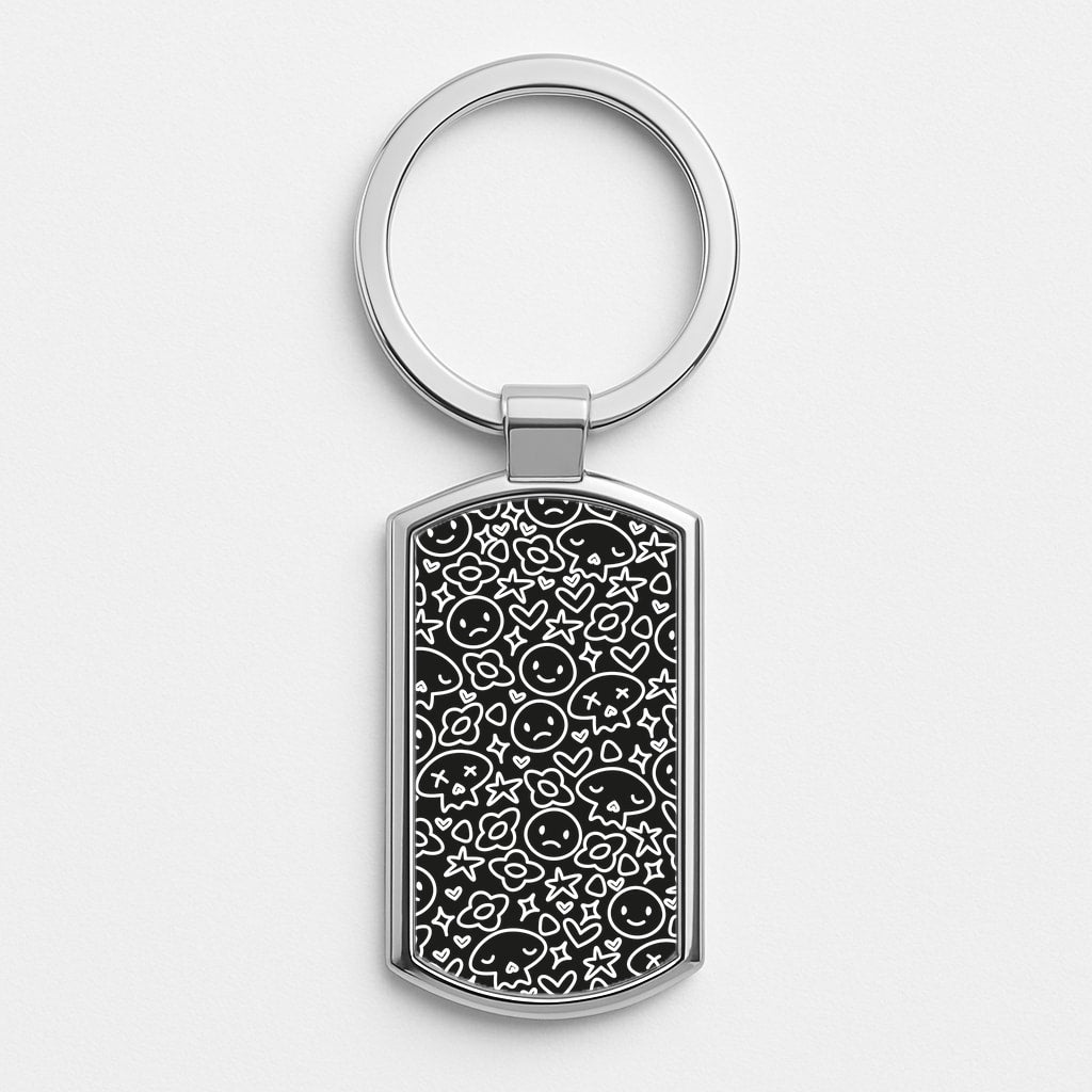 Black Skulls - Skate Aesthetic  Luxury Keyring