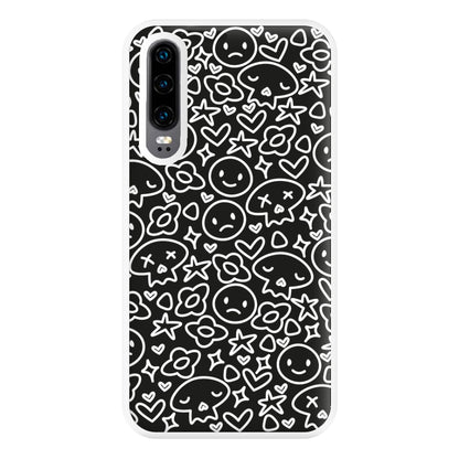 Black Skulls - Skate Aesthetic  Phone Case for Huawei P30