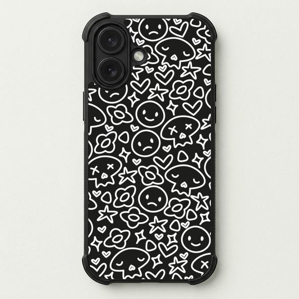 Black Skulls - Skate Aesthetic Phone Case — Bumper case