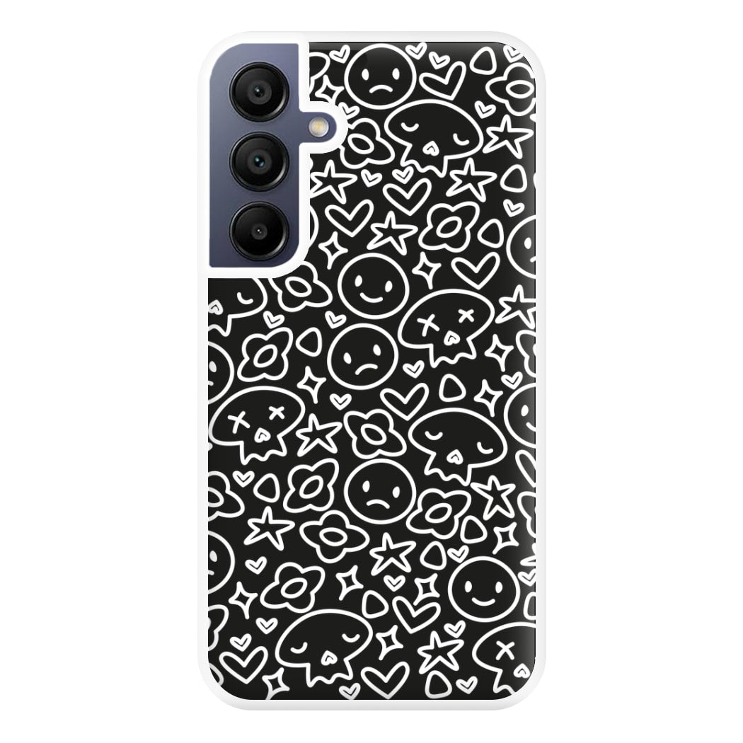 Black Skulls - Skate Aesthetic  Phone Case for Galaxy A16