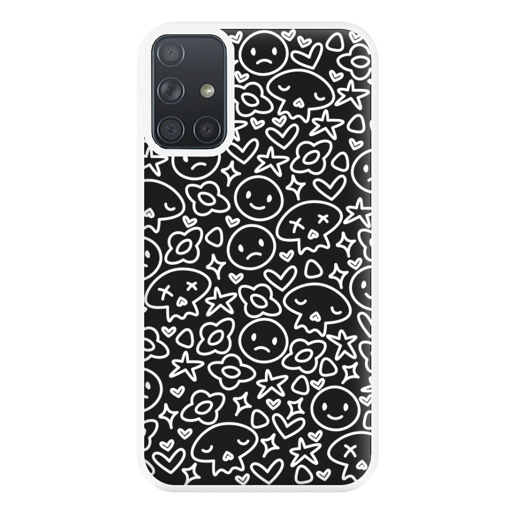 Black Skulls - Skate Aesthetic  Phone Case for Galaxy A71