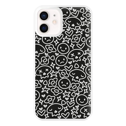 Black Skulls - Skate Aesthetic  Phone Case for iPhone 12 Mini