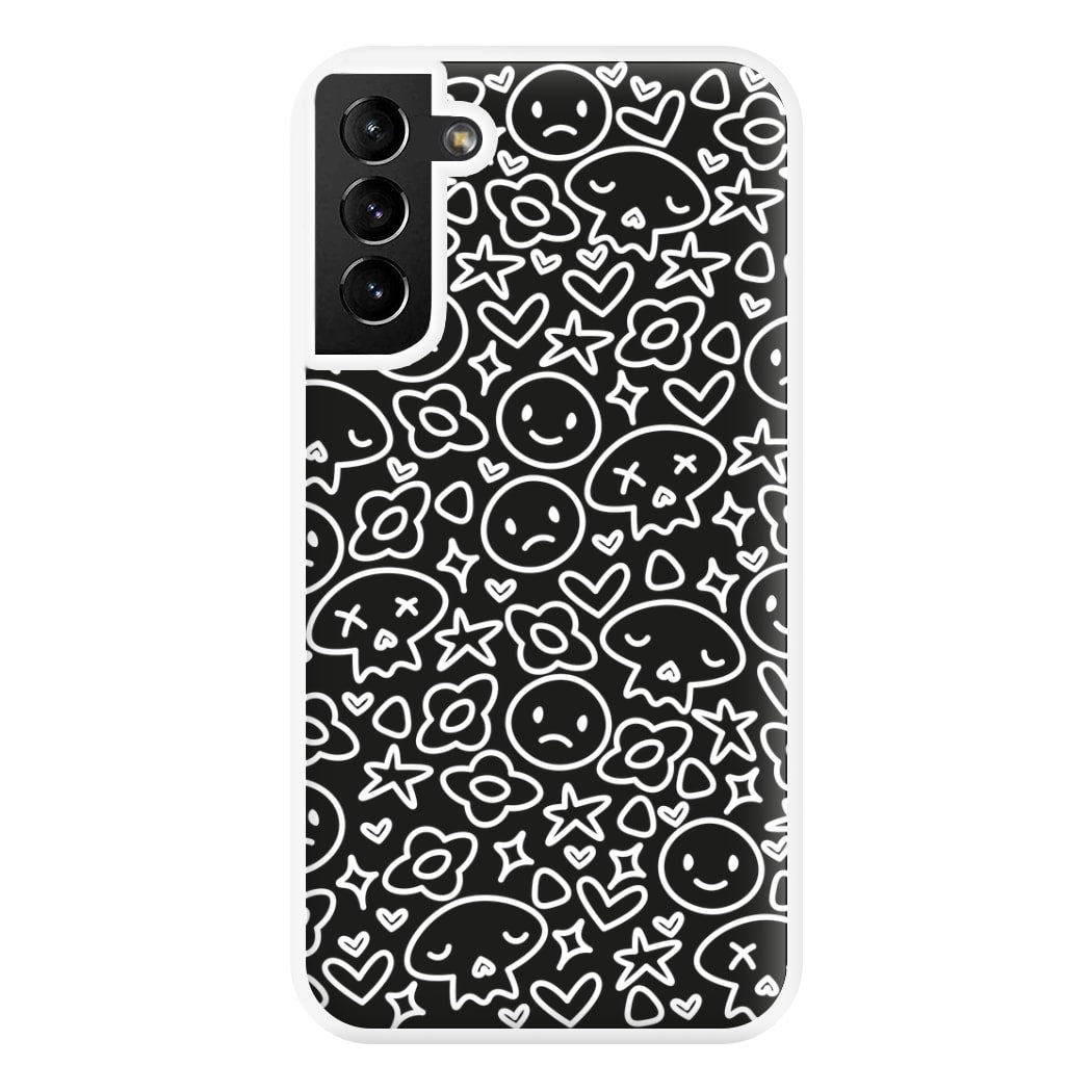 Black Skulls - Skate Aesthetic  Phone Case for Galaxy S21 Plus