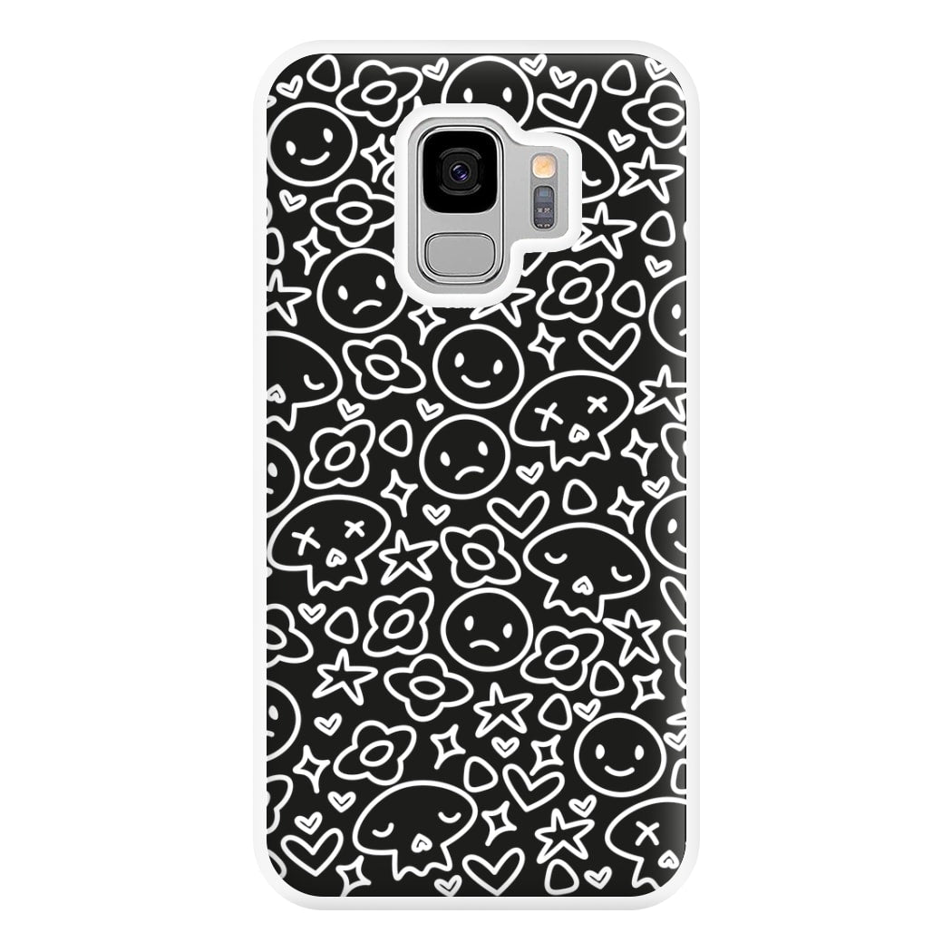 Black Skulls - Skate Aesthetic  Phone Case for Galaxy S9 Plus