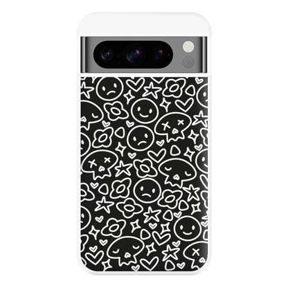 Black Skulls - Skate Aesthetic  Phone Case for Google Pixel 8 Pro