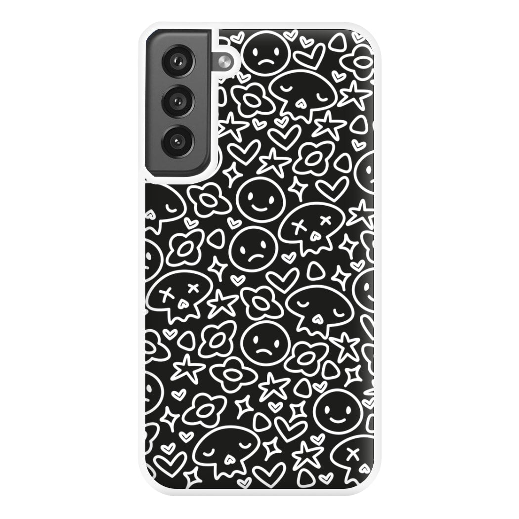 Black Skulls - Skate Aesthetic  Phone Case for Galaxy S21FE