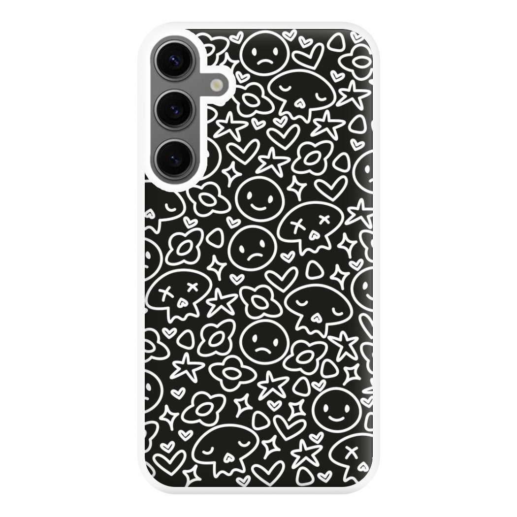 Black Skulls - Skate Aesthetic  Phone Case for Galaxy S24FE