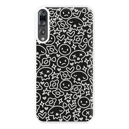 Black Skulls - Skate Aesthetic  Phone Case for Huawei P20 Pro