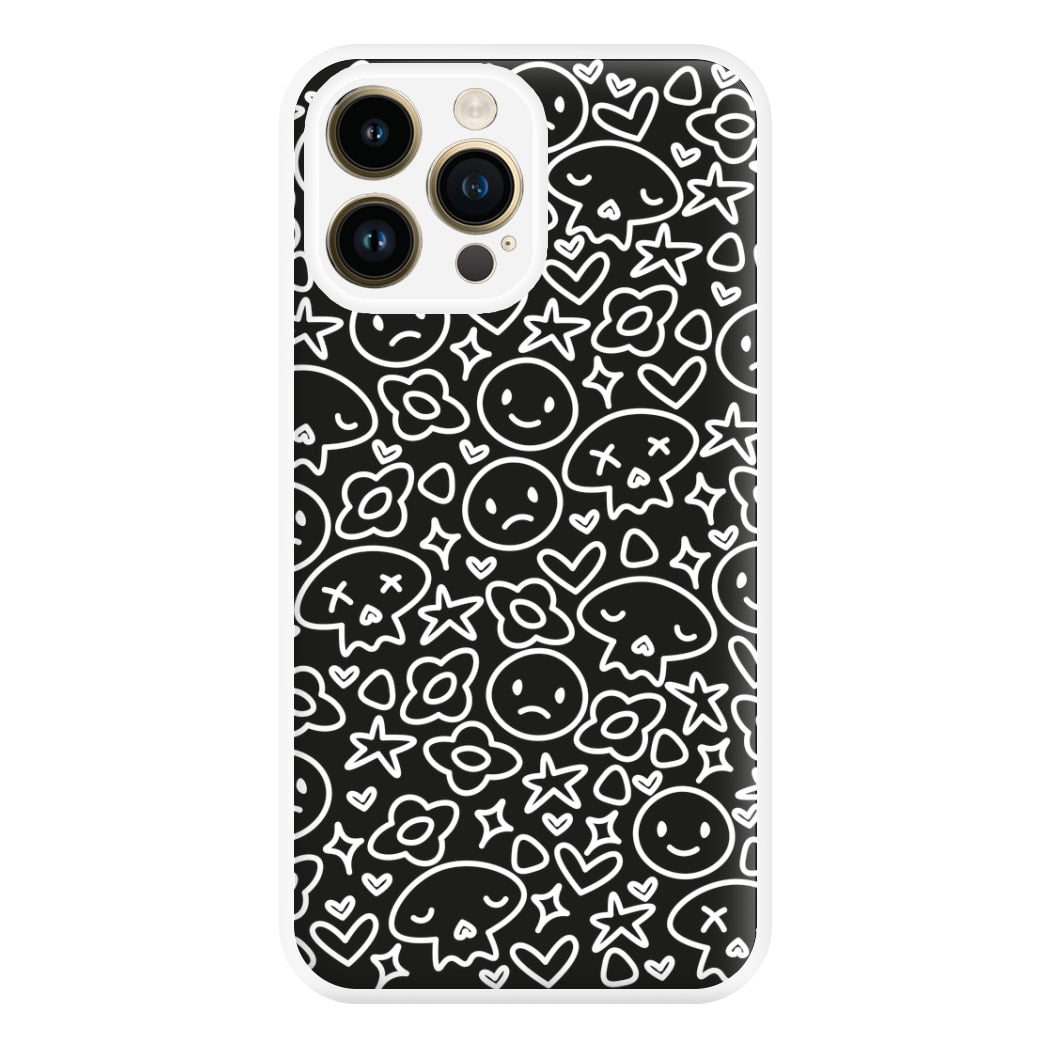 Black Skulls - Skate Aesthetic  Phone Case for iPhone 14 Pro Max