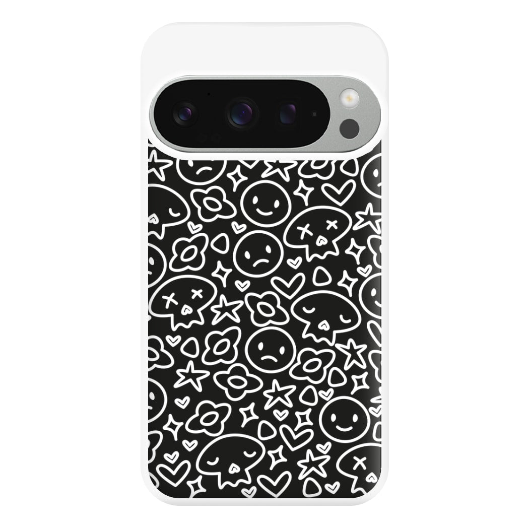 Black Skulls - Skate Aesthetic  Phone Case for Google Pixel 9 Pro XL