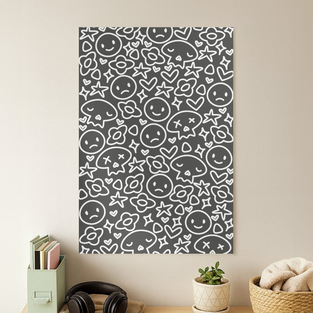 Black Skulls - Skate Aesthetic  Poster