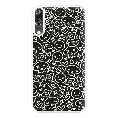 Black Skulls - Skate Aesthetic  Phone Case for Huawei P20