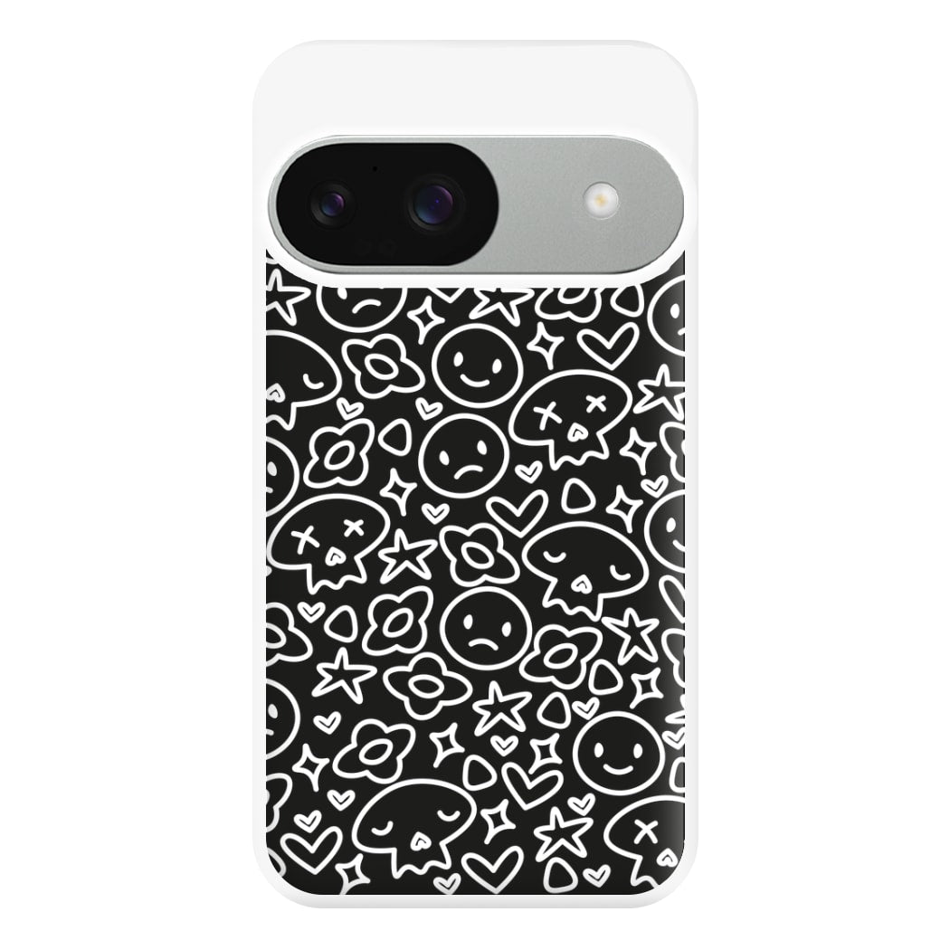 Black Skulls - Skate Aesthetic  Phone Case for Google Pixel 9 / 9 Pro