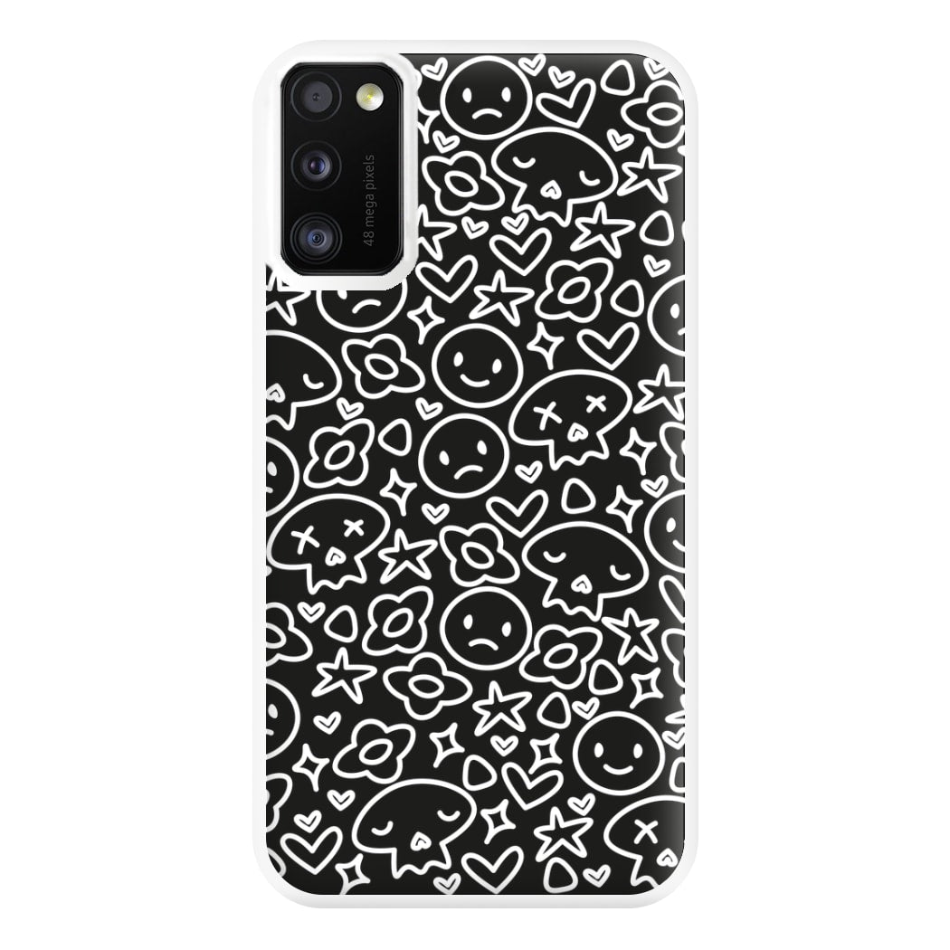 Black Skulls - Skate Aesthetic  Phone Case for Galaxy A41