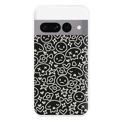 Black Skulls - Skate Aesthetic  Phone Case for Google Pixel 7 Pro