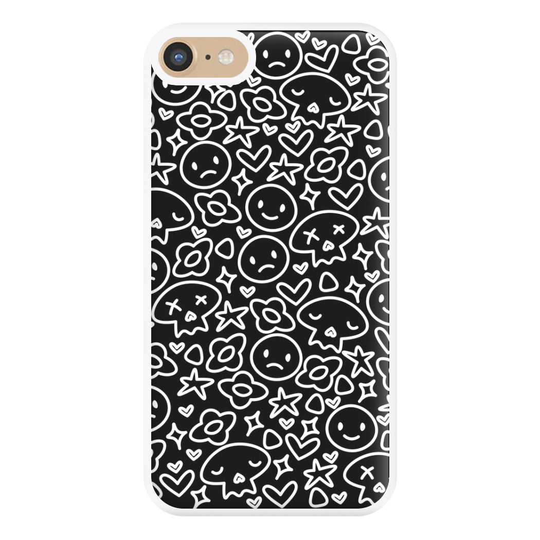 Black Skulls - Skate Aesthetic  Phone Case for iPhone 6 / 7 / 8 / SE