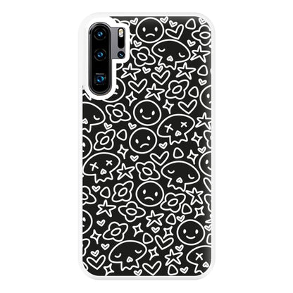 Black Skulls - Skate Aesthetic  Phone Case for Huawei P30 Pro