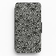 Black Skulls - Skate Aesthetic Flip / Wallet Phone Case 1