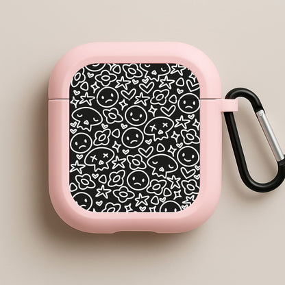 Black Skulls - Skate Aesthetic  Pink AirPods Case