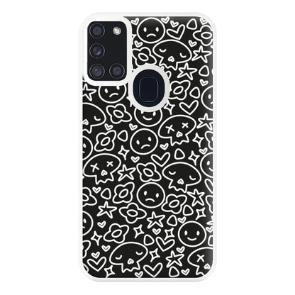 Black Skulls - Skate Aesthetic  Phone Case for Galaxy A21s