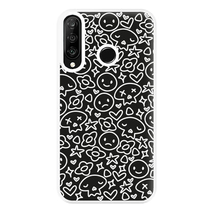 Black Skulls - Skate Aesthetic  Phone Case for Huawei P30 Lite