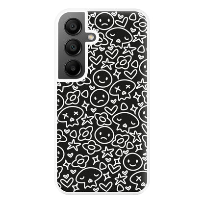 Black Skulls - Skate Aesthetic  Phone Case for Galaxy A55