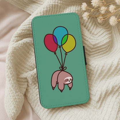 Balloon Sloth Flip Wallet Phone Case