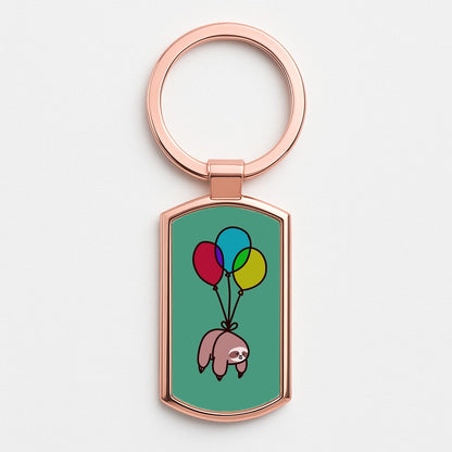 Balloon Sloth Rose Gold Keyring