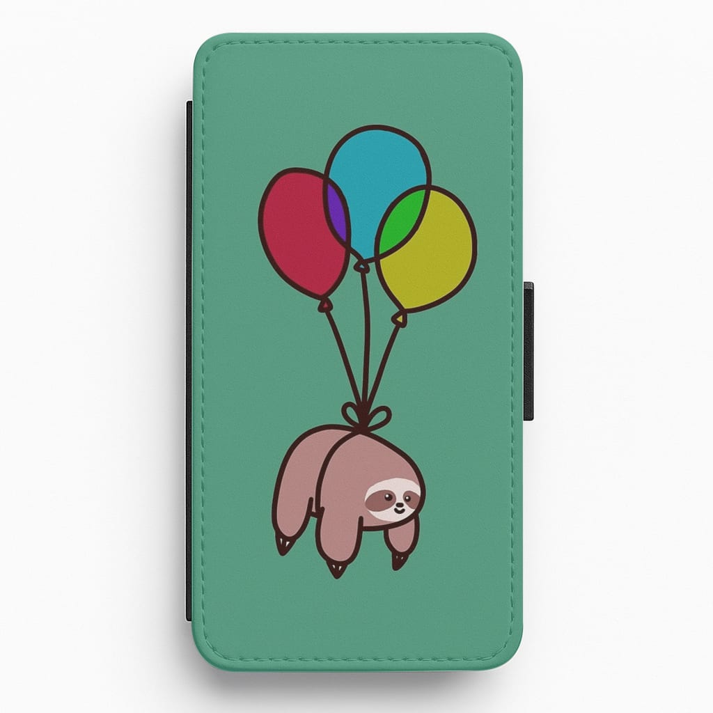 Balloon Sloth Flip Wallet Phone Case