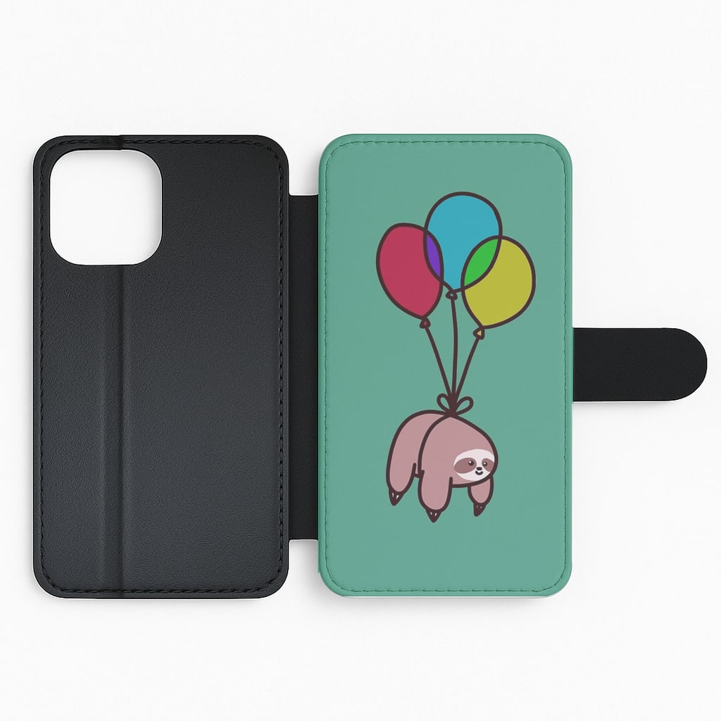 Balloon Sloth Flip Wallet Phone Case