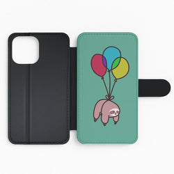 Balloon Sloth Flip Wallet Phone Case