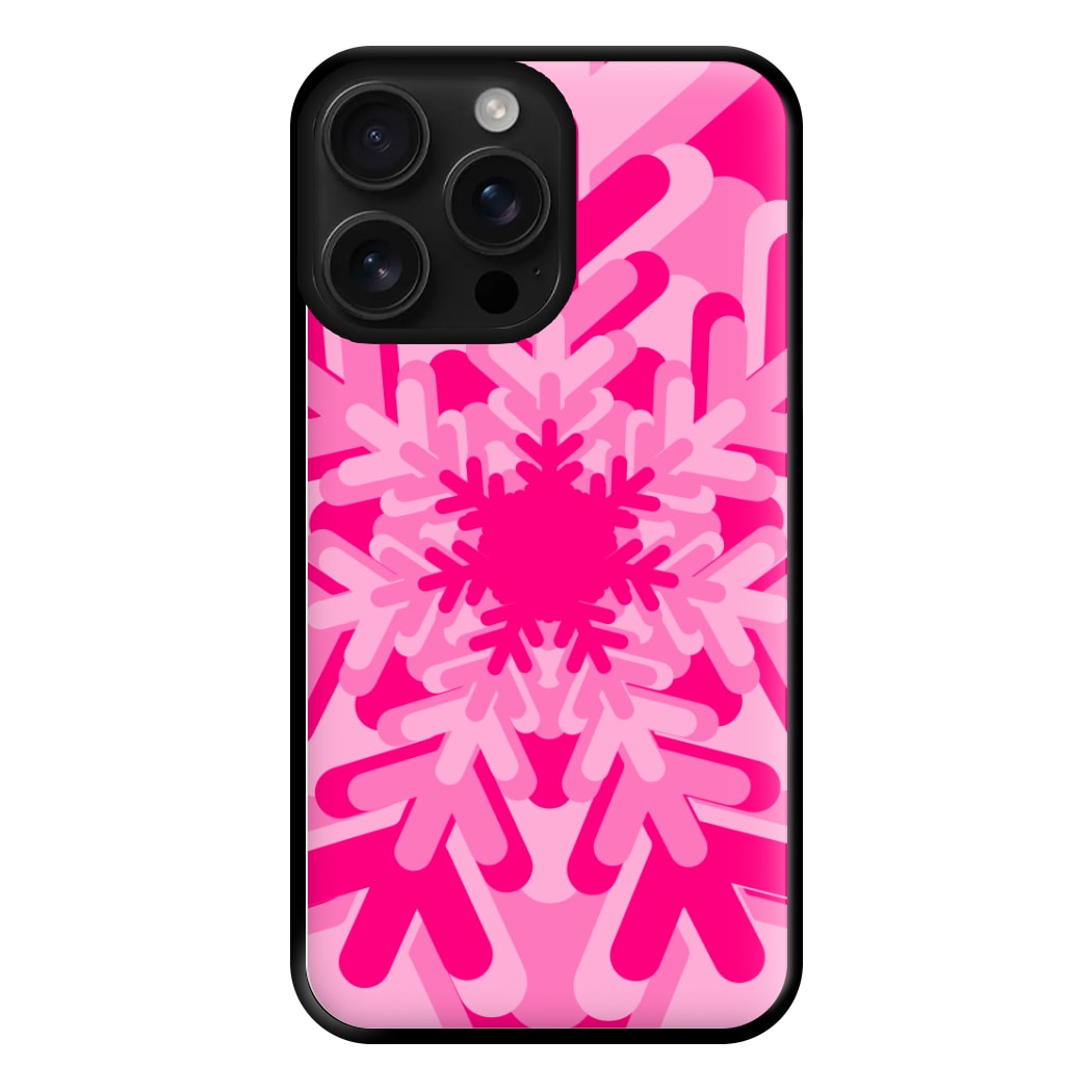 Pink - Colourful Snowflakes Phone Case for iPhone 16 Pro Max