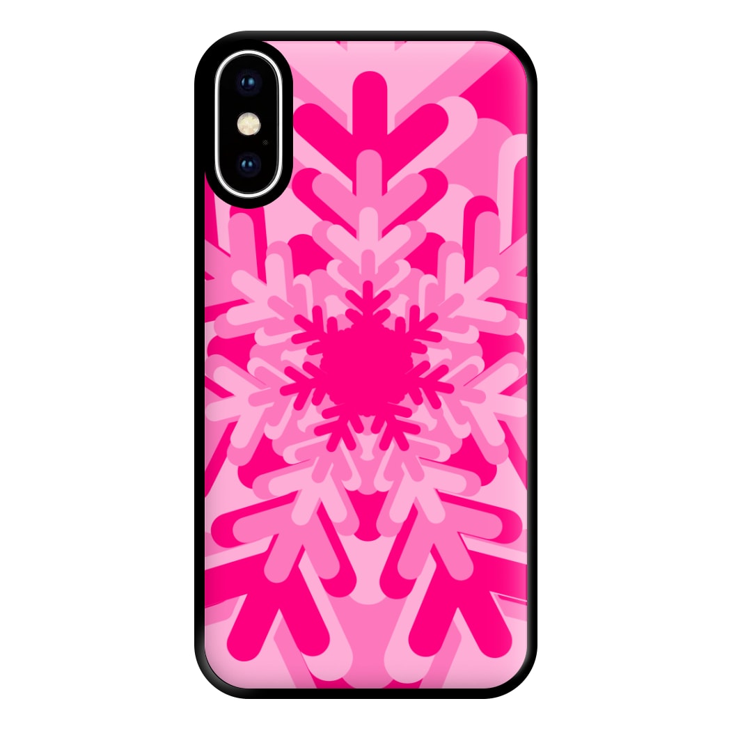 Pink - Colourful Snowflakes Phone Case for iPhone XS Max