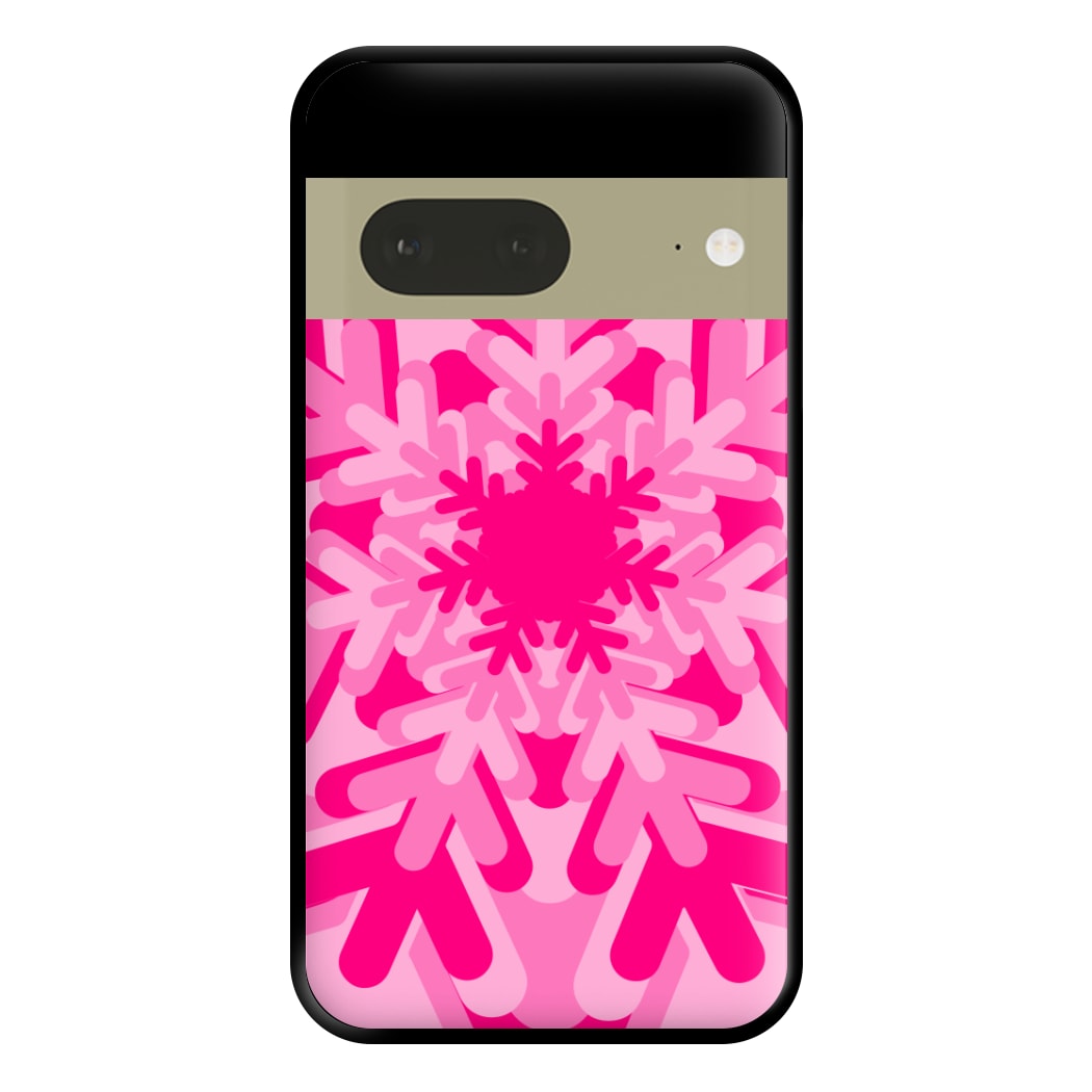 Pink - Colourful Snowflakes Phone Case for Google Pixel 7a