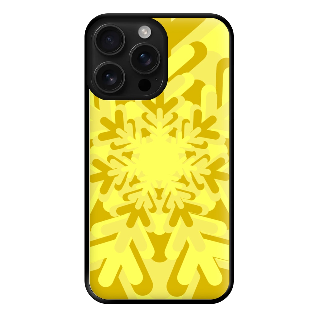 Yellow - Colourful Snowflakes Phone Case