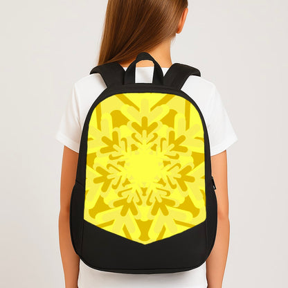 Yellow - Colourful Snowflakes Large School Bag
