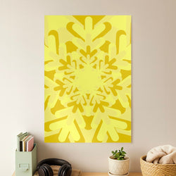 Yellow - Colourful Snowflakes Poster