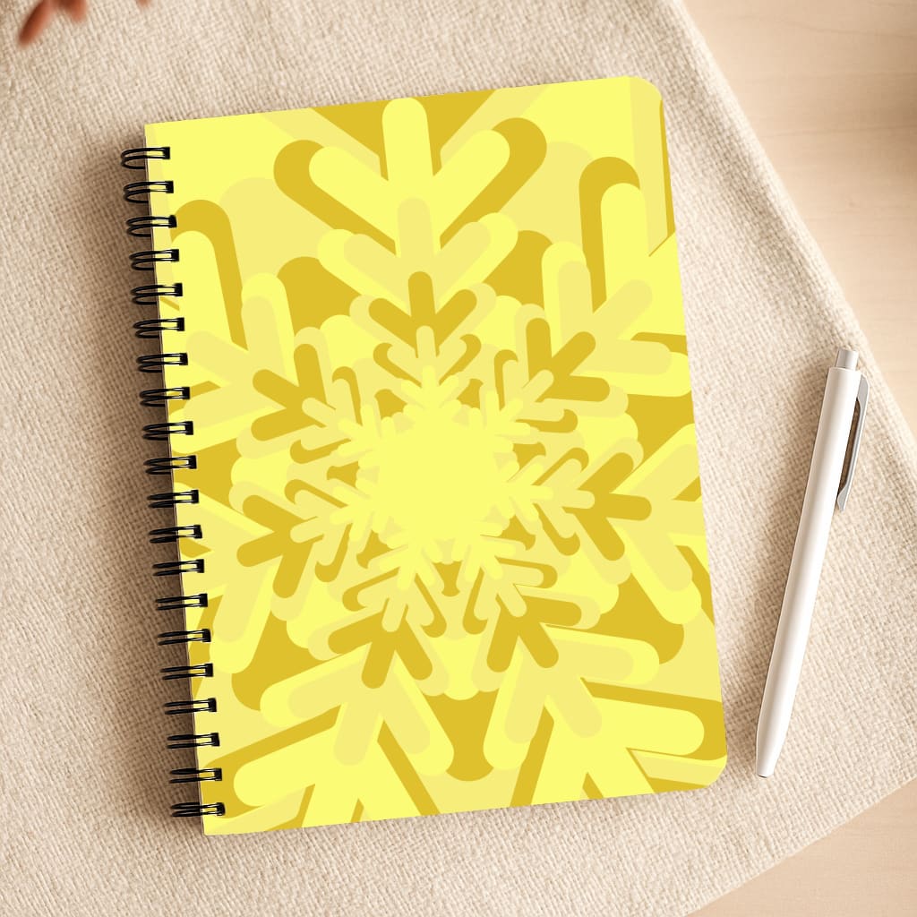 Yellow - Colourful Snowflakes Notepad
