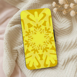 Yellow - Colourful Snowflakes Wallet Phone Case