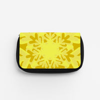 Yellow - Colourful Snowflakes Pencil Case