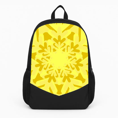 Yellow - Colourful Snowflakes Large Backpack