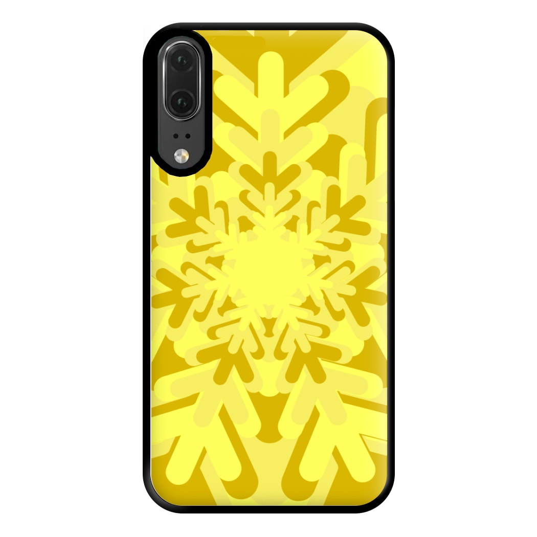 Yellow - Colourful Snowflakes Phone Case for Huawei P20