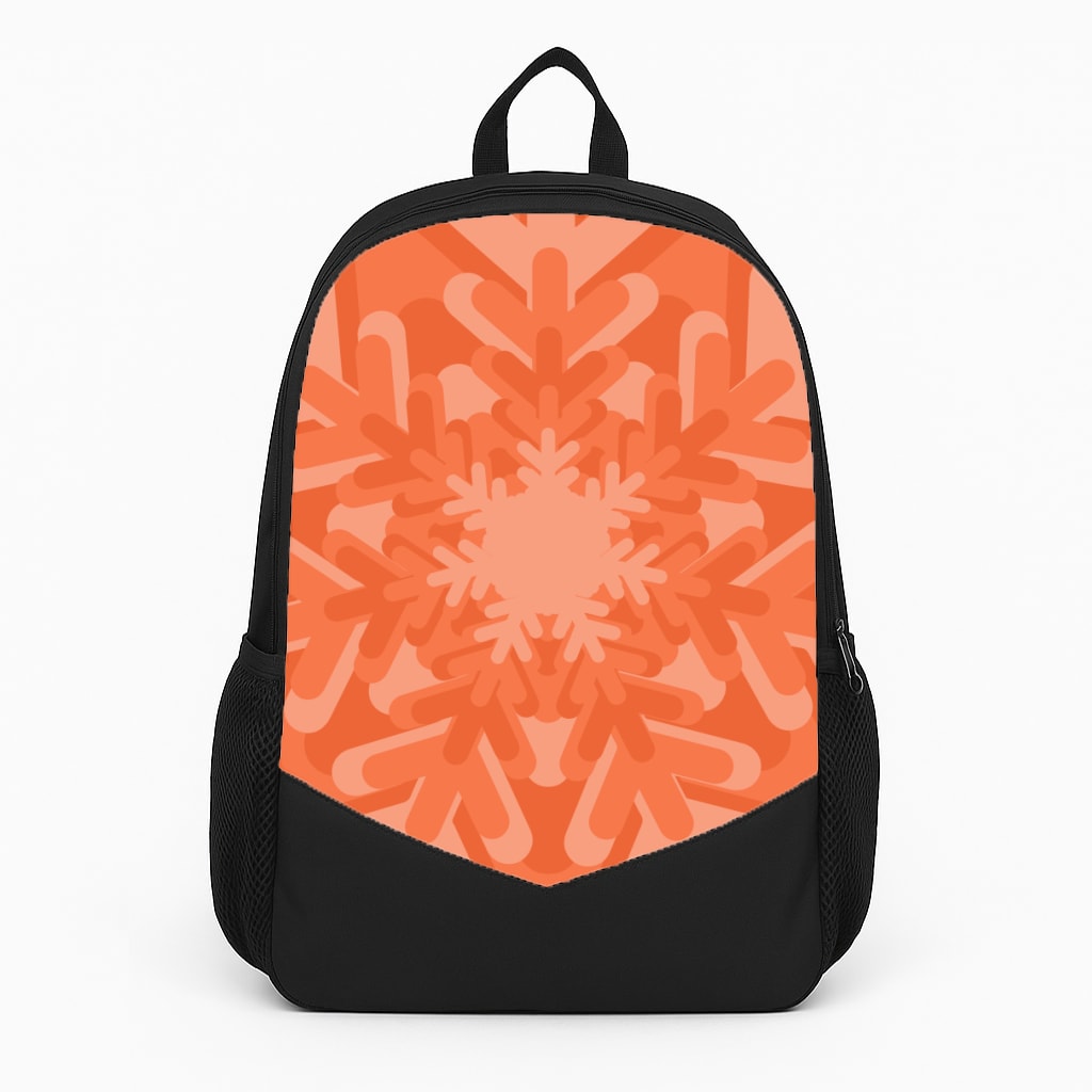 Orange - Colourful Snowflakes Backpack