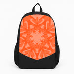 Orange - Colourful Snowflakes Large Backpack