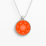 Orange - Colourful Snowflakes Circle Necklace