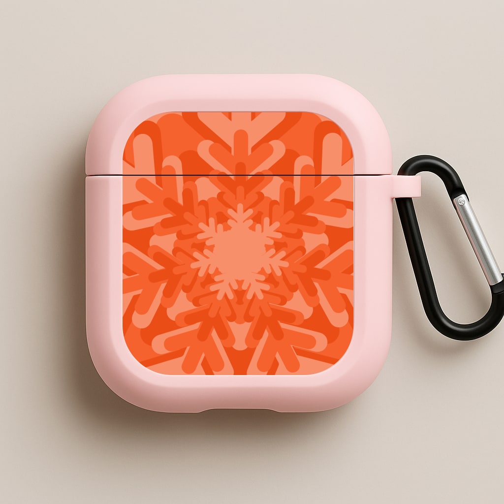 Orange - Colourful Snowflakes Pink AirPods Case