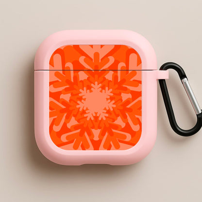 Orange - Colourful Snowflakes Pink AirPods Case