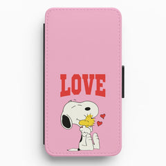 Love Cartoon Beagle Flip / Wallet Phone Case