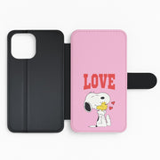 Love Cartoon Beagle Flip / Wallet Phone Case 2