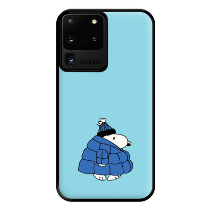 Cartoon Beagle Puffer Jacket Blue Phone Case for Galaxy S20 Ultra